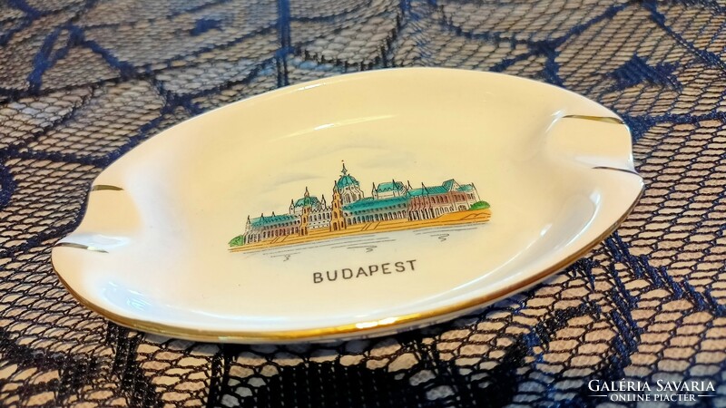 Porcelain ashtray with inscription aquincum - Budapest, view