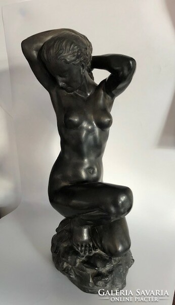 Zsigmond Strobl of Kisfaludi: female nude ceramic sculpture 20th century