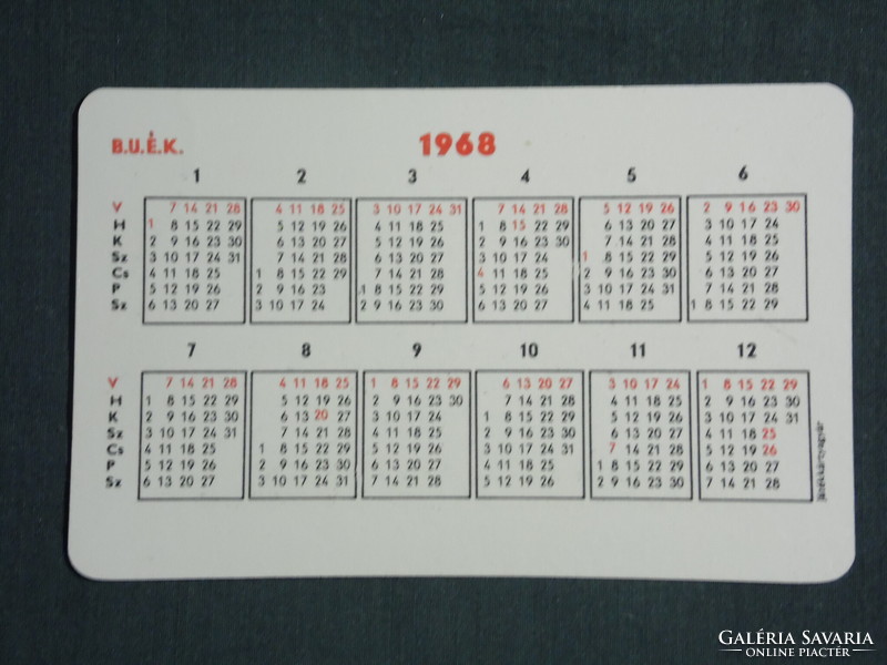 Card calendar, Gelka home appliance service, radio, television, 1968, (1)