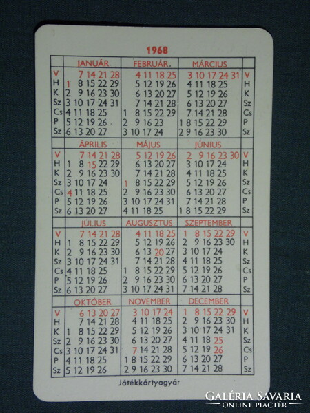 Card calendar, otp savings bank, graphic design, 1 HUF, 1968, (1)