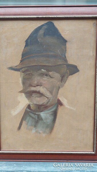 Portrait painting of a man in a hat