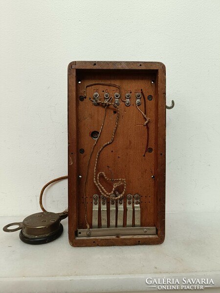 Antique telephone wooden wall telephone device 1890-1910 344 7958