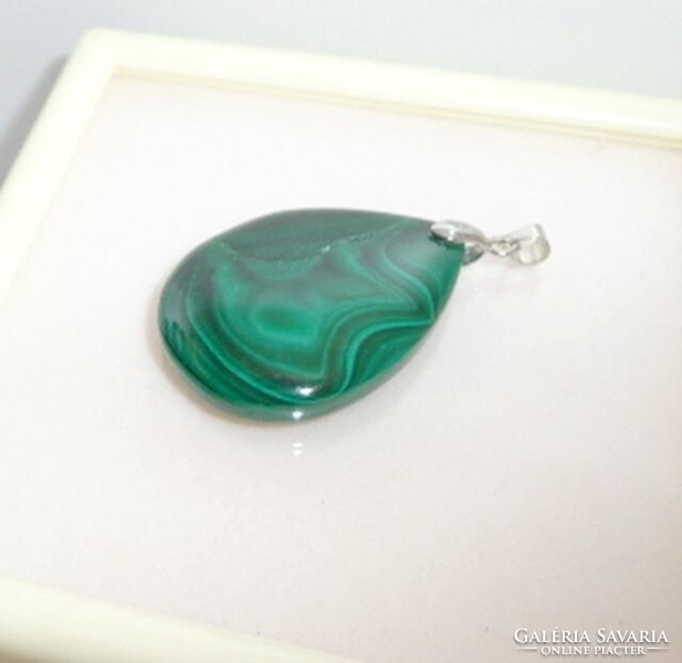 Malachite large oval pendant