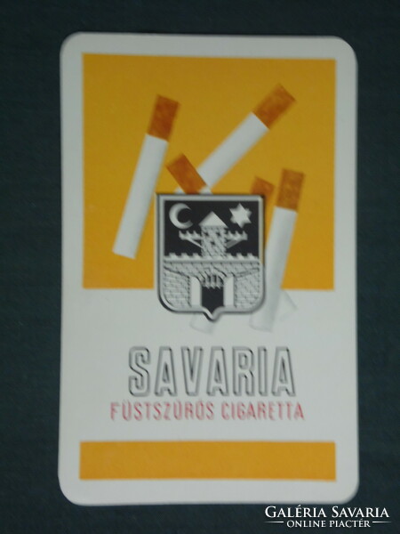 Card calendar, Savaria smoke filter cigarettes, Hungarian tobacco industry, 1968, (1)