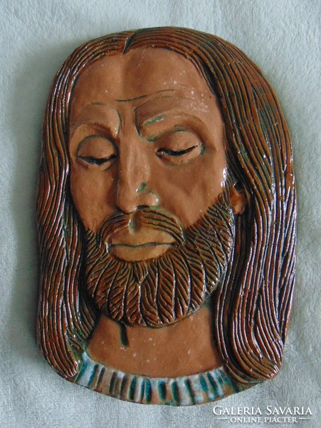 Mátyás Varga Kossuth prize-winning artist: Jesus wall ceramics 1980