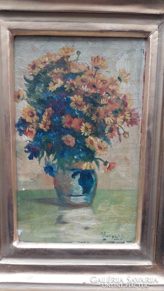 Varga J. régi virágcsendélet festmény