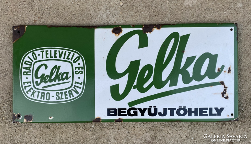 Gelka - enamel board (70 cm x 30 cm, enamel board, advertisement)