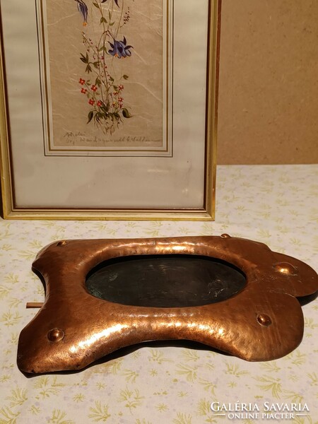 Handmade red copper photo frame