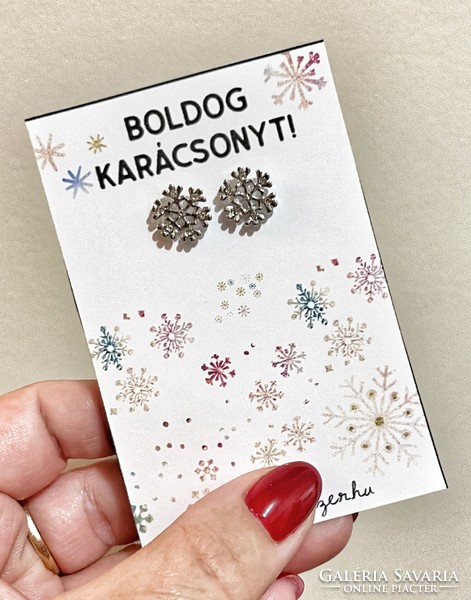 Hópehely fülbevaló karácsonyra