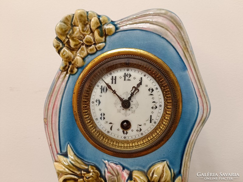 Antik szecessziós majolika porcelán bútor óra kandalló óra 345 8070