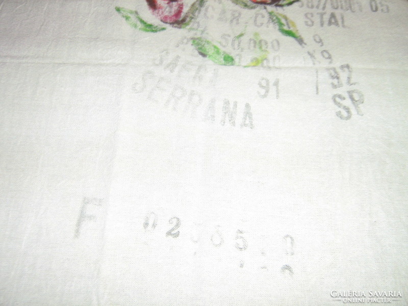 Beautiful Brazilian (serrana) hand-painted fruit napkin with crocheted edges