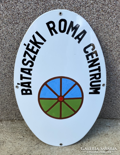 Bátaszéki roma centrum - zomántábla (zománc, címer tábla)