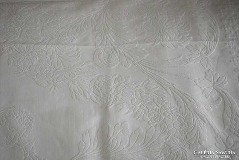 Antique bedspread, tablecloth with putto pattern 180 x 165 cm