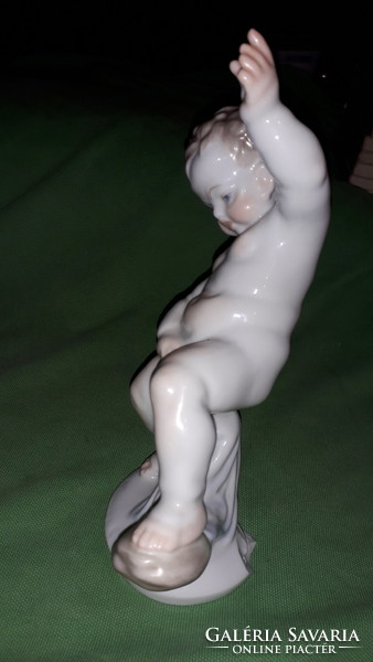 Antique Herend porcelain baroque peeing angel face - putto - figure 18 cm according to the pictures