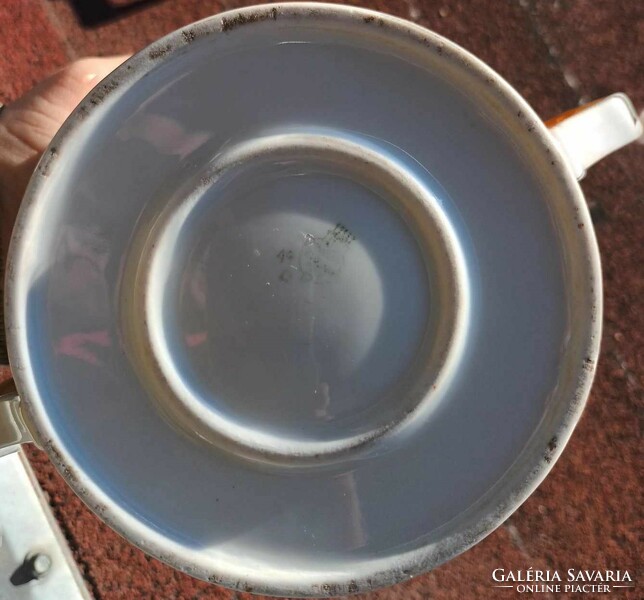 Zsolnay mitológiai  életképes  lüszter mázas cukortartók kávés és teás egyben fedél nélkül