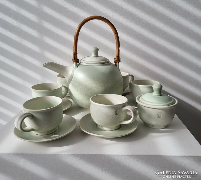 István Bartha 6-person industrial ceramic tea set