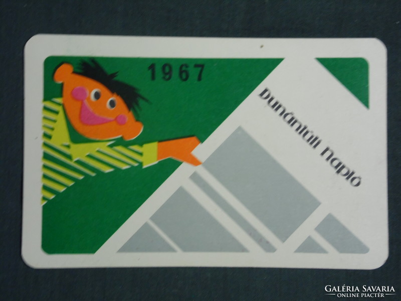 Card calendar, transdanubian diary daily newspaper, newspaper, magazine, graphic, humorous, 1967, (1)