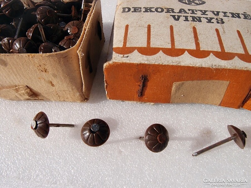 1 Box of old upholstery nails
