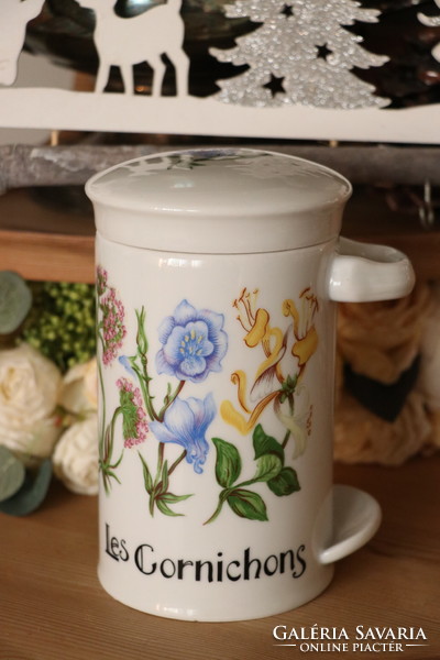 French porcelain table pickle, olive storage container