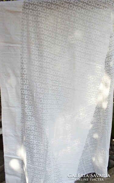 Old textile material, thin cotton, transparent, patterned in material 320 x 73 cm + baby clothes, decor, ...
