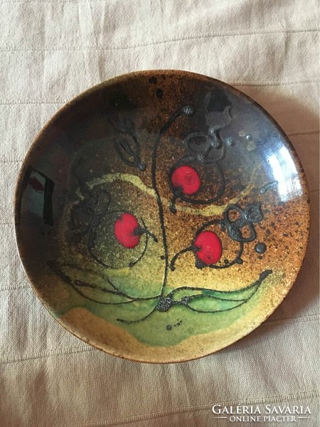 Sarkadi glazed ceramic craftsman wall plate, decorative plate