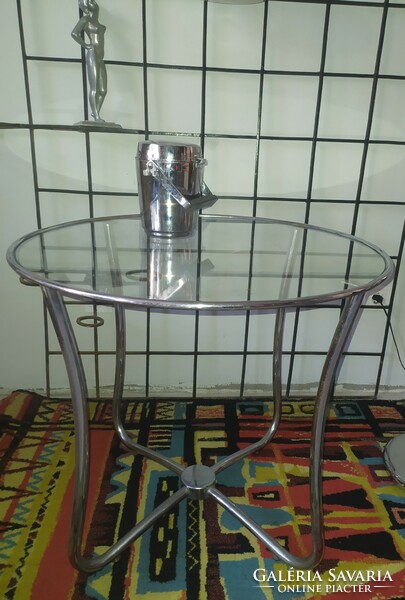 Bauhaus style table with chrome frame