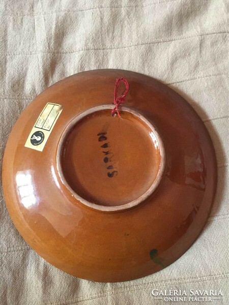 Sarkadi glazed ceramic craftsman wall plate, decorative plate
