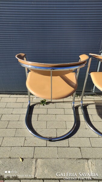 Available on sale! Tubular minimalist canasta chair made in Italy 1970s 5 pcs - price per piece