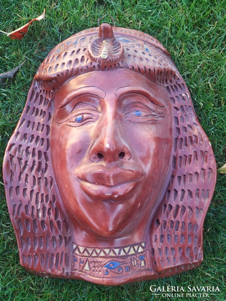 Glazed ceramic wall picture, wall decoration for sale! Pharaoh's head, relief for sale!