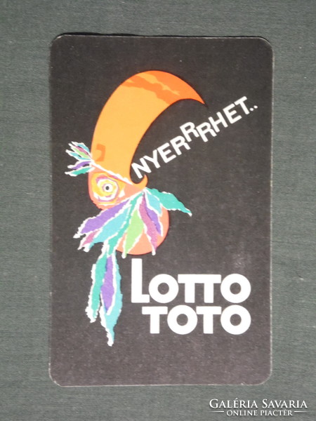 Card calendar, toto lottery game, graphic artist, parrot, 1966, (1)