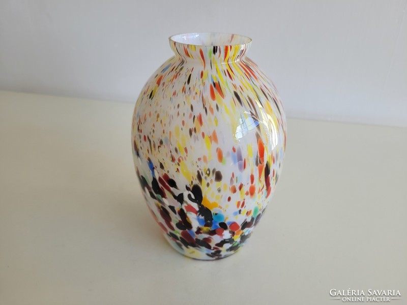 Old retro Murano colored glass vase mid century vase