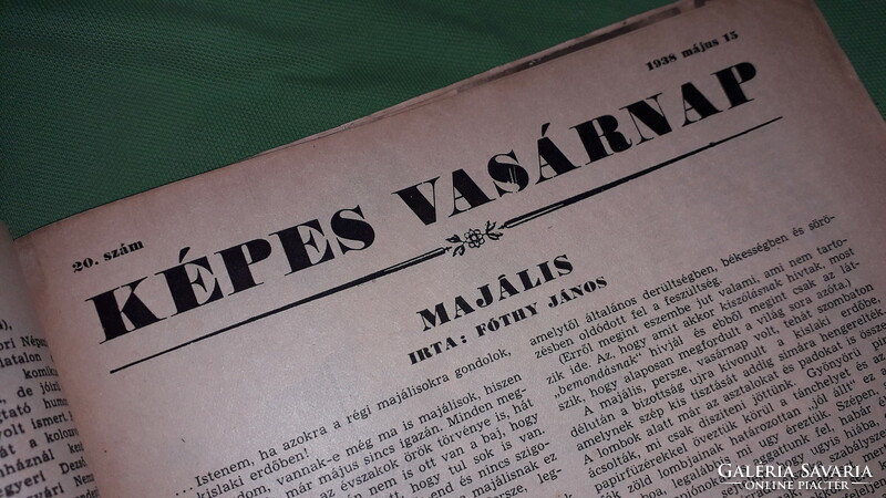 1938 május 15. 20.szám  ANTIK KÉPES VASÁRNAP HETILAP képes újság a képek szerint