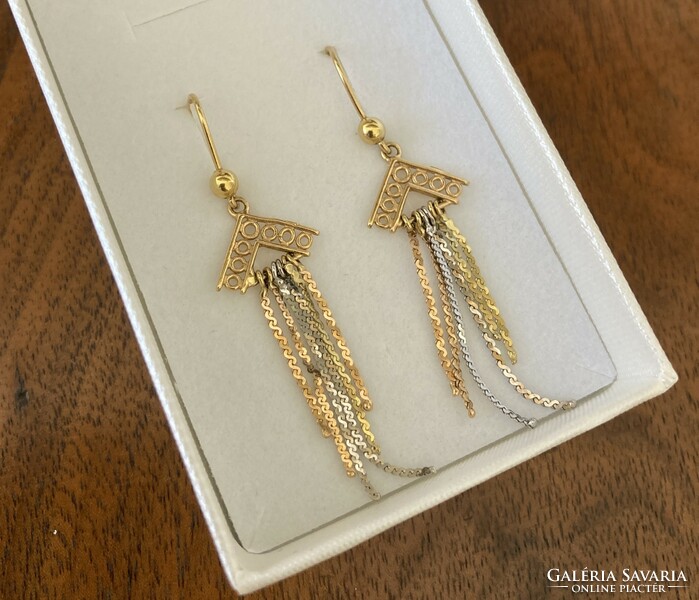 18K gold/white gold earrings - 3.42 g