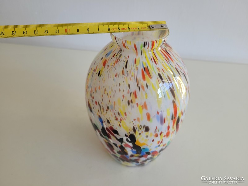 Old retro Murano colored glass vase mid century vase