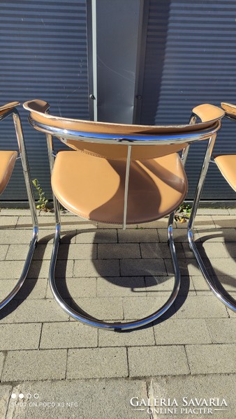 Választható akcióban! Csővázas minimalista Canasta szék Made in Italy 1970-es évek 5 db - ár darabár