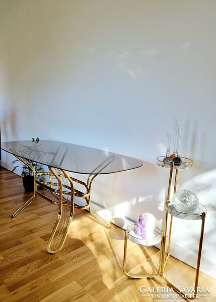 Olasz mid-century üveg dohányzóasztal