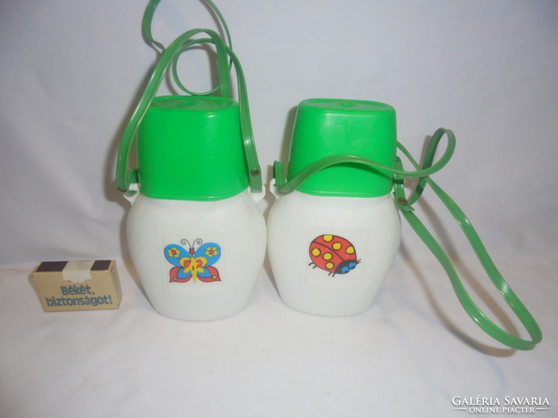 Two retro Ovis water bottles, children's water bottles - together