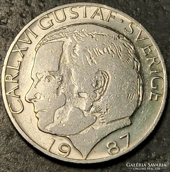 Sweden 1 kroner, 1987.