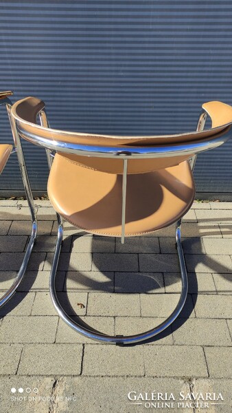 Available on sale! Tubular minimalist canasta chair made in Italy 1970s 5 pcs - price per piece