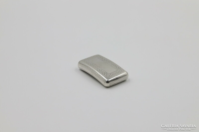 Antique slightly curved silver snuff box