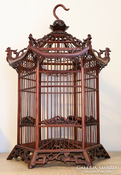 Beautiful wooden pagoda bird cage