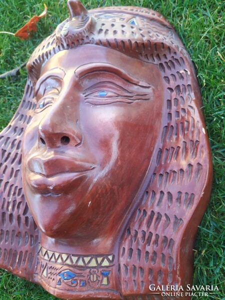 Glazed ceramic wall picture, wall decoration for sale! Pharaoh's head, relief for sale!