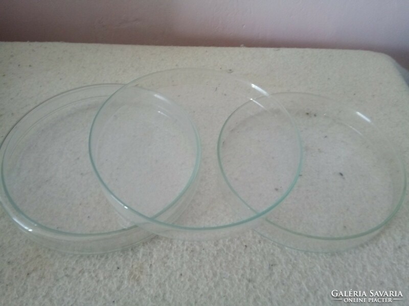 Régi üveg Petri-csészék 20 cm