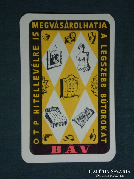 Kártyanaptár, BÁV bizományi Áruház, grafikai rajzos, 1965 ,  (1)