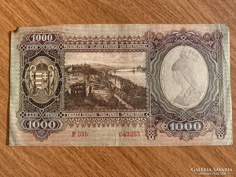 1000 Pengő 1943 Feb. 24 Szálas banknote