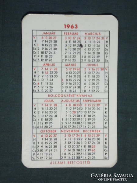 Card calendar, state insurance, self-help group, graphic artist, 1963, (1)