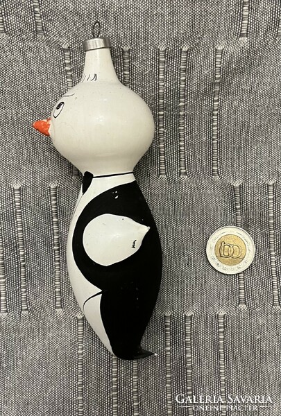 Old retro glass Christmas tree decoration penguin