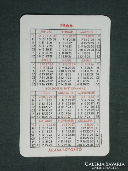 Card calendar, state insurance, graphic artist, self-help group, 1966, (1)