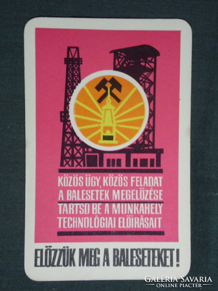 Kártyanaptár, Bányász szakszervezet, baleset megelőzés,grafikai rajzos, akna torony, 1967 ,  (1)