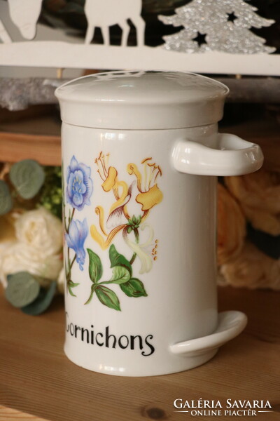 French porcelain table pickle, olive storage container